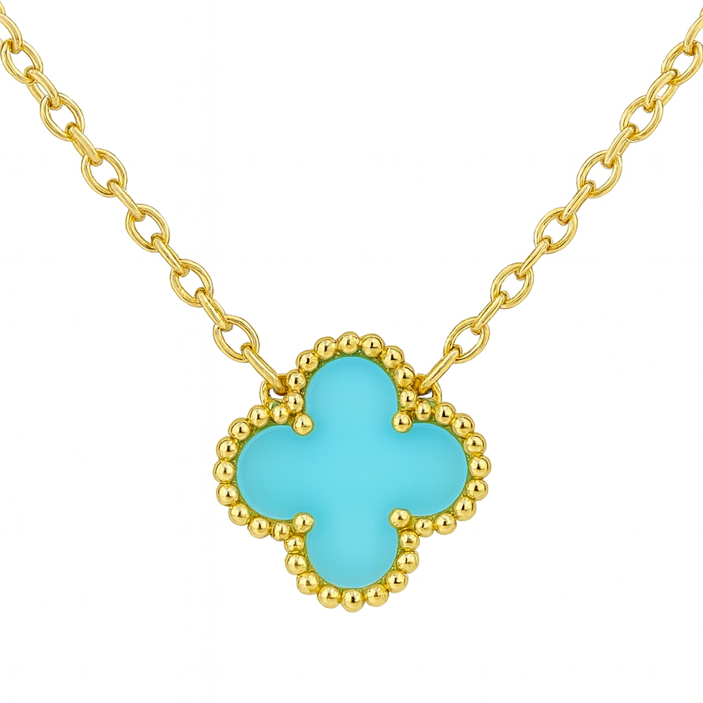 The Golden Turquoise Arabia Flower Necklace