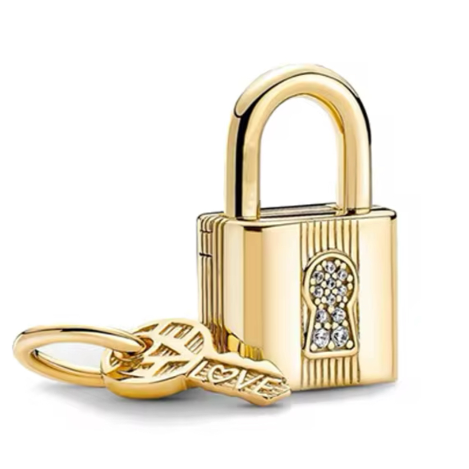 The Golden Padlock Of Eternity Charm