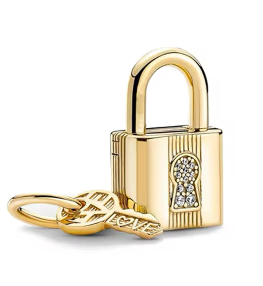 The Golden Padlock Of Eternity Charm