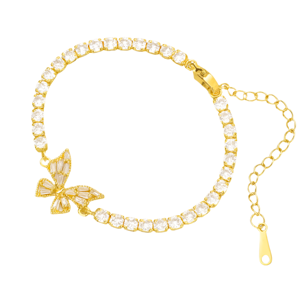 The Radiant Gold Butterfly Éclat Tennis Bracelet