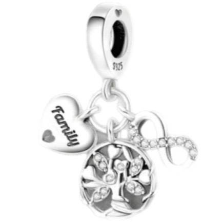Silver Family Tree Charm
