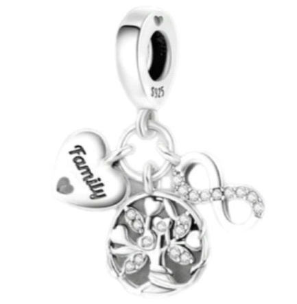 Silver Family Tree Charm