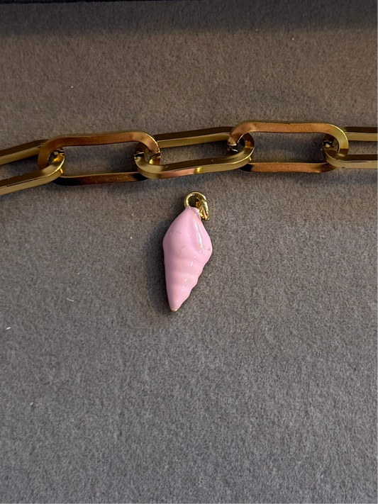 The Tiny Pink Shell Charm Me