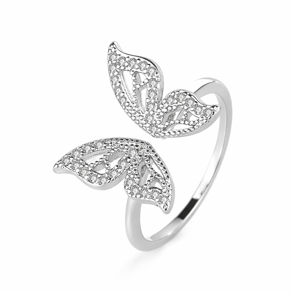 The Silver Butterfly Dreams Adjustable Ring