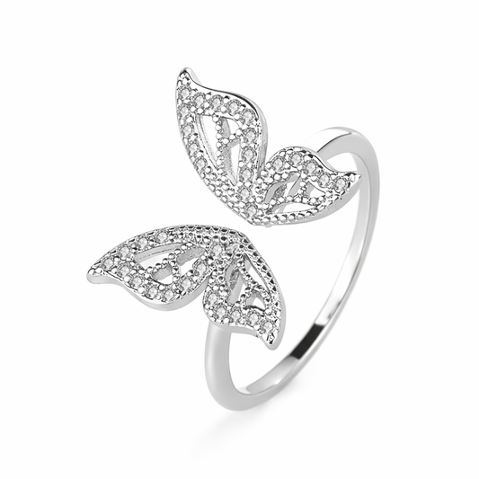 The Silver Butterfly Dreams Adjustable Ring