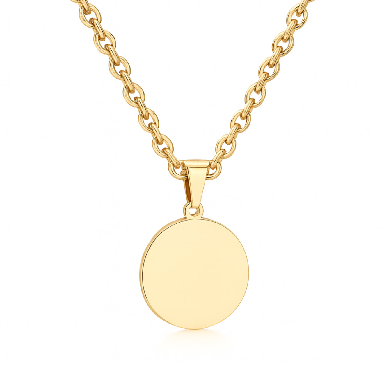 The Gold Engravable Aura Coin Necklace