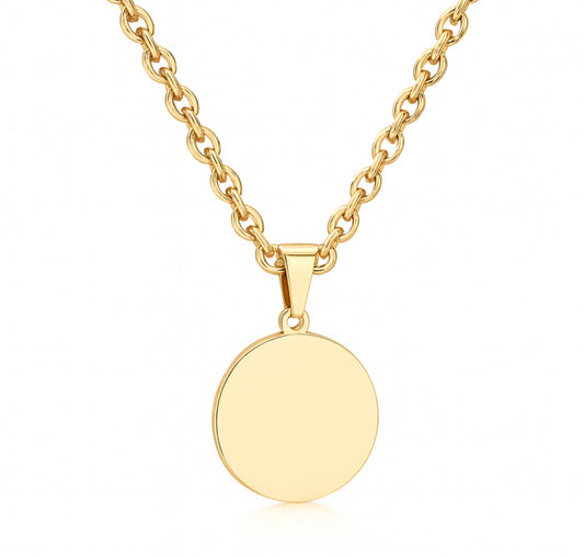 The Gold Engravable Aura Coin Necklace