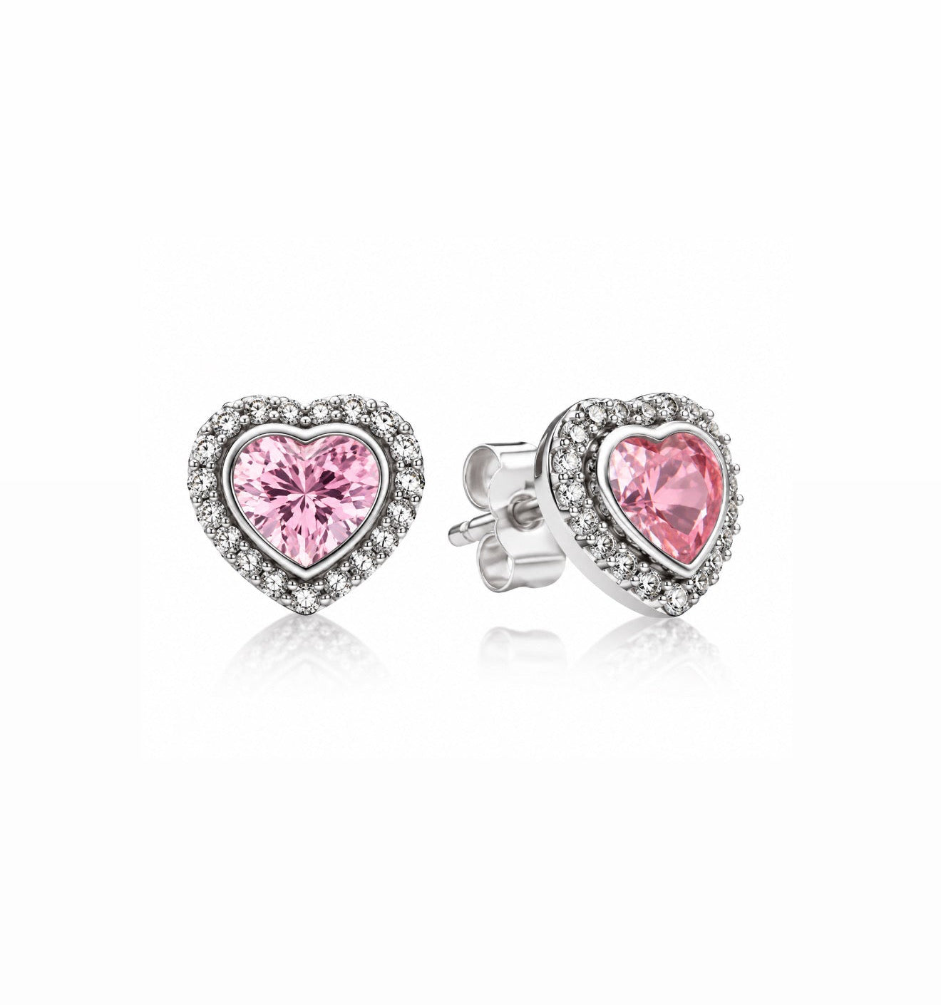 The Silver Adore You Heart Stud Earrings