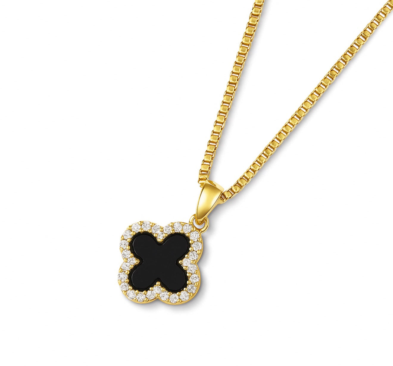 The Gold Clover Midnight Pendant Necklace
