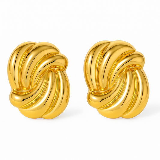 The Gold Chunky Solara Knot Earrings