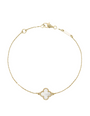 The Gold Dainty Pearly White Etoilé Arabia Mini Flower Clover Bracelet