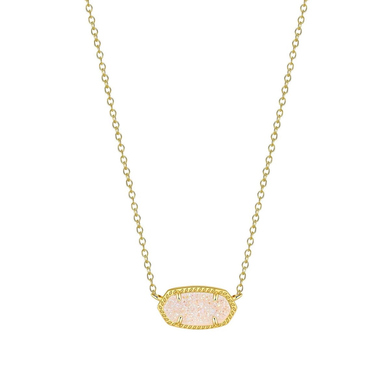 The Gold The Opaline Clear Pink Pendant Necklace