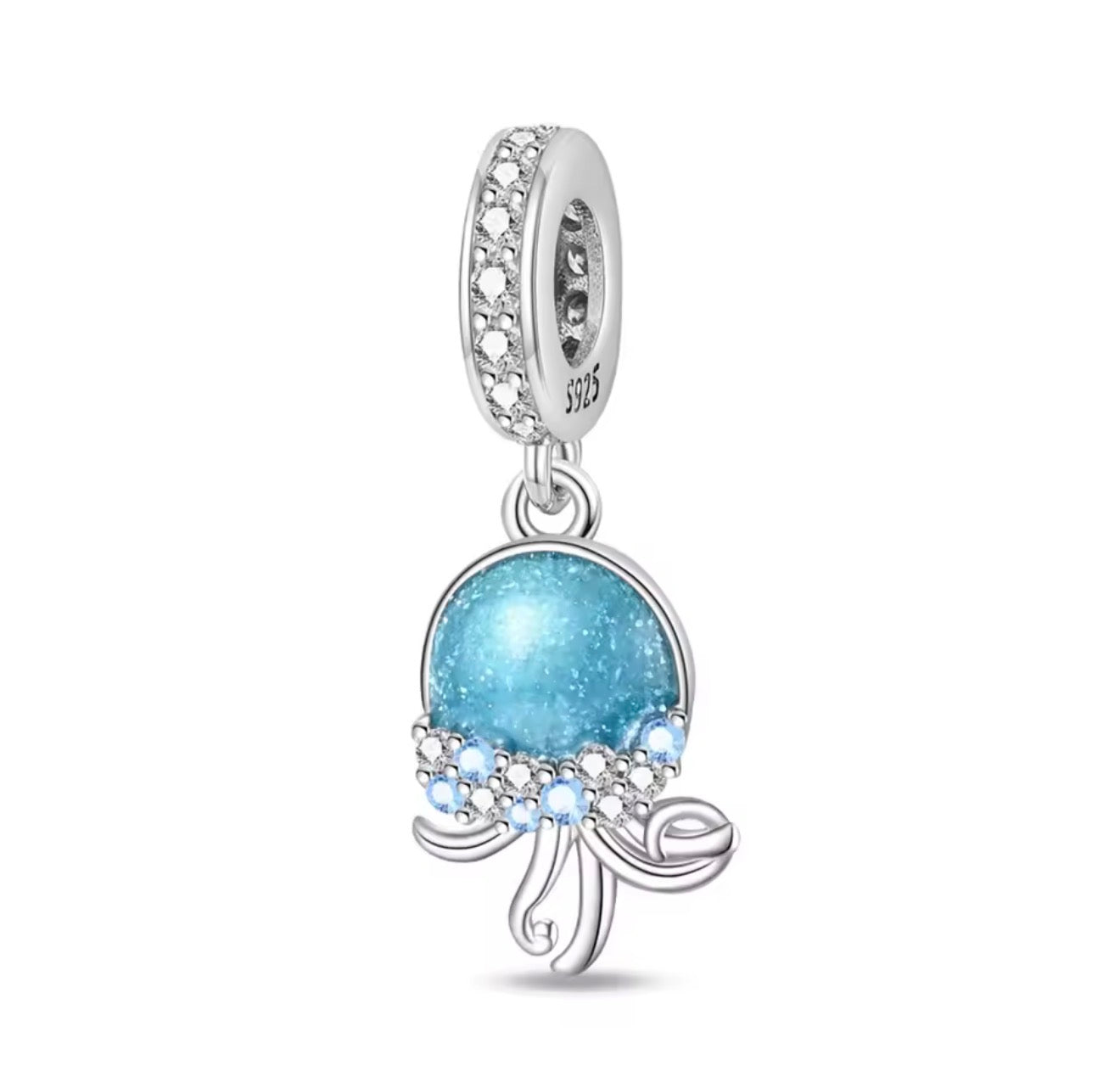 The Silver Blue Océane Jellyfish Charm
