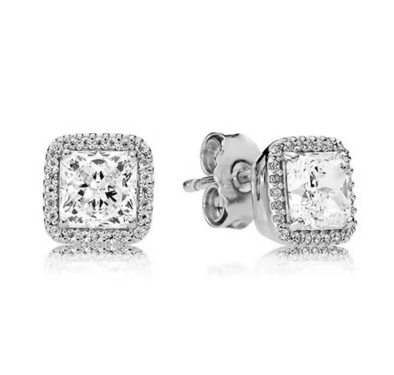 The Silver Statement Square Stud Earrings