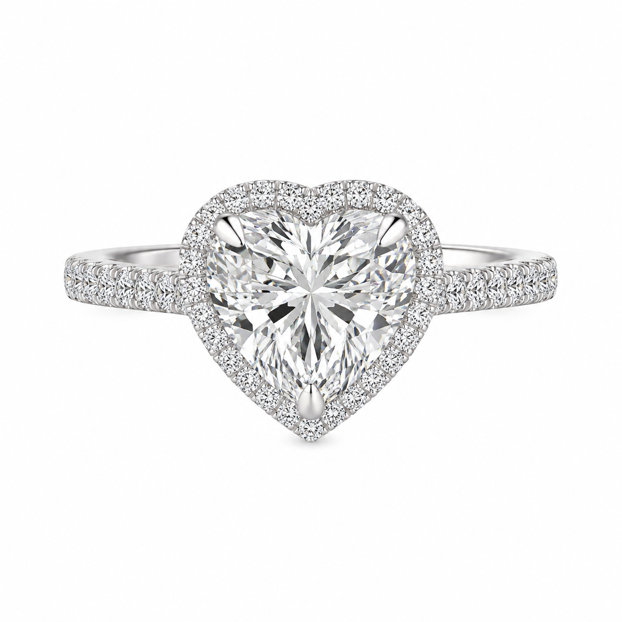 The Silver Sparkling Large Ariana Grande Heart Adjustable Ring