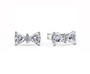 The Silver Sparkling Bow Grace Stud Earrings