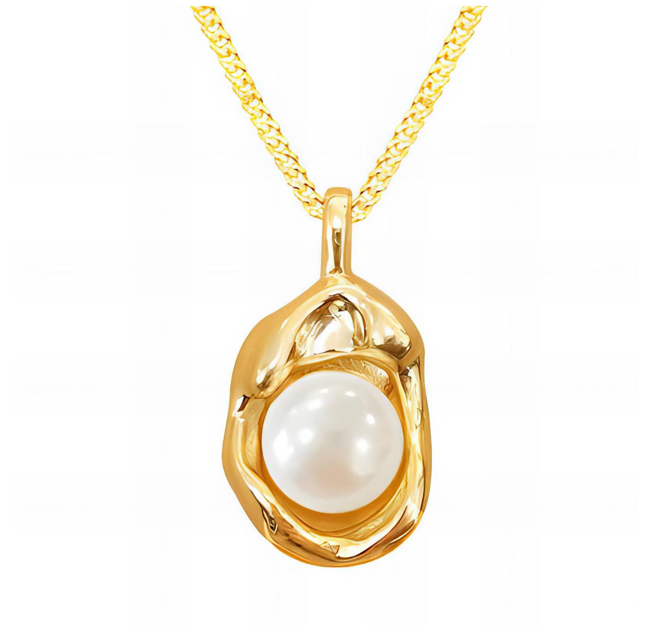 The Gold Encapsulated Ancient Pearl Necklace