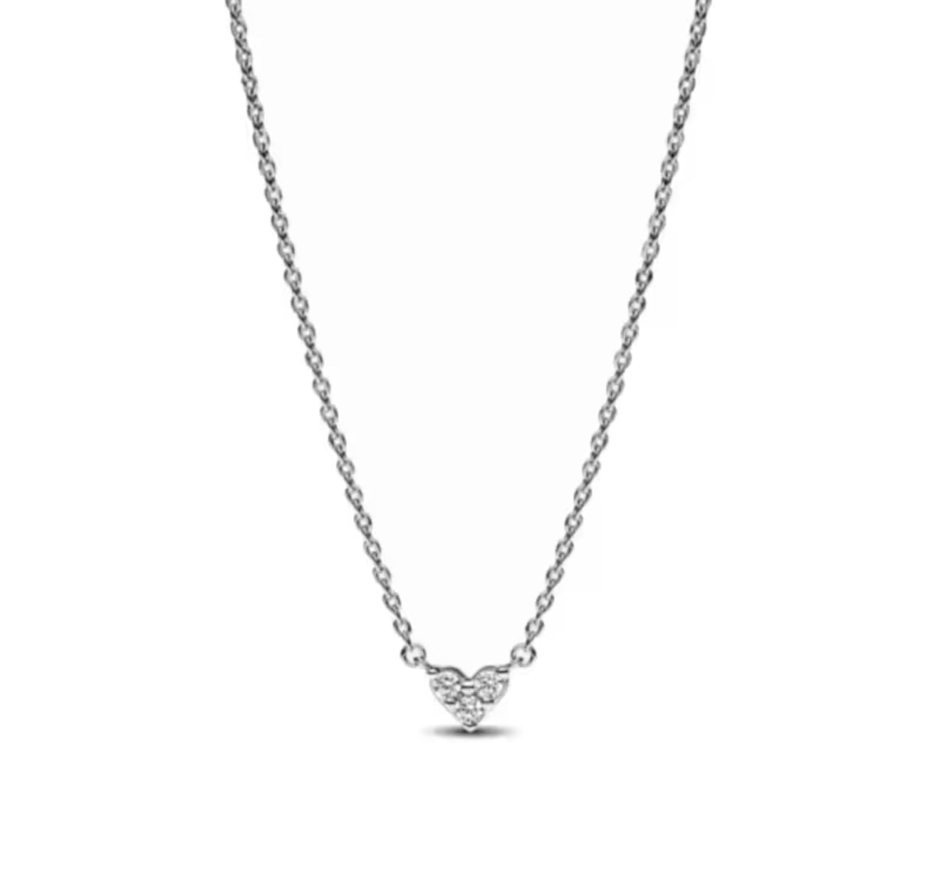 The Silver Dainty Angel Heart Necklace