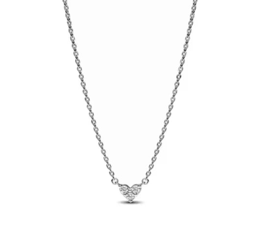 The Silver Dainty Angel Heart Necklace