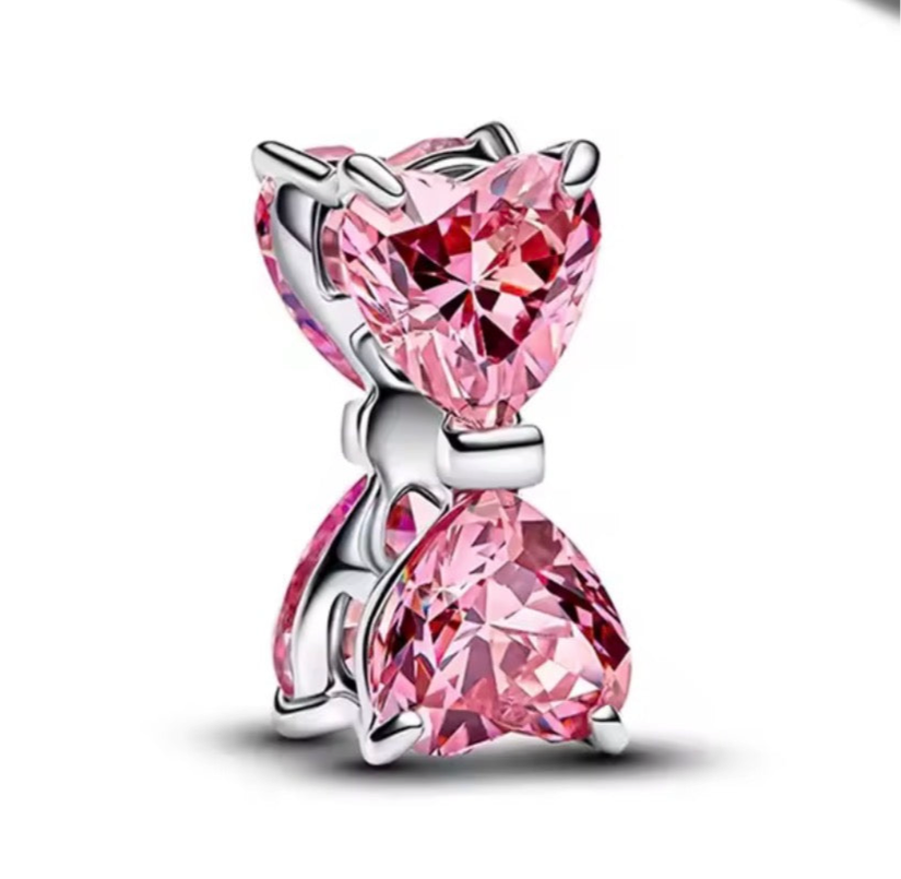The Pink Sparkling Bow Grace Charm