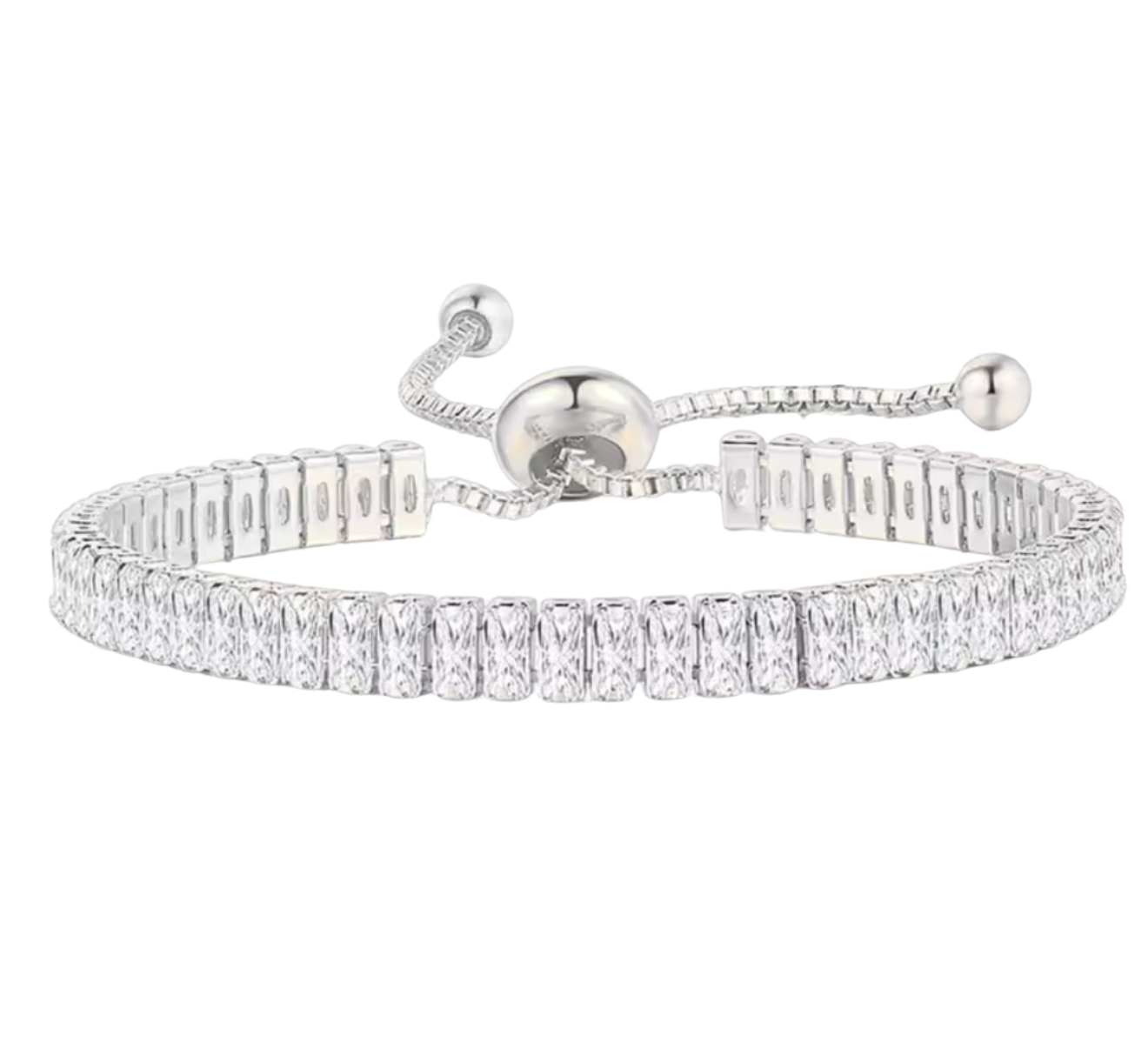 The Silver Sparkling Aveline Tennis Bracelet