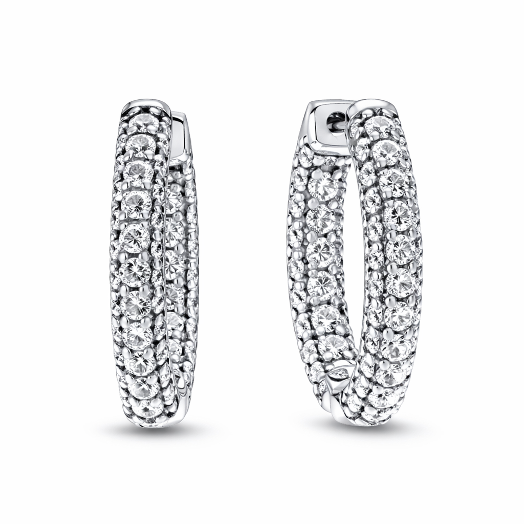 The Silver Bling Sparkle Hoops