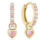 The Gold Sparkling Pink Candy Heart Huggies