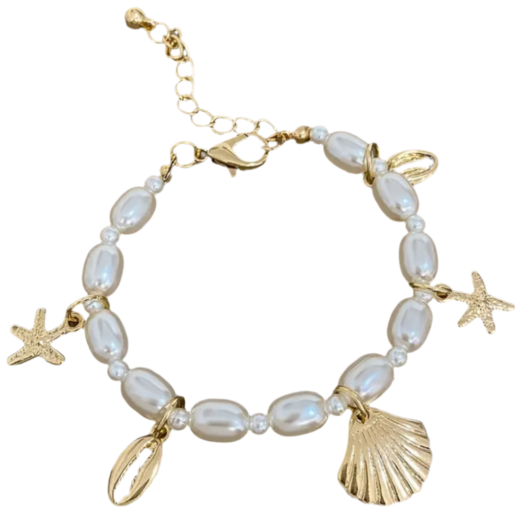 The Azure Mirage Pearl & Shell Bracelet