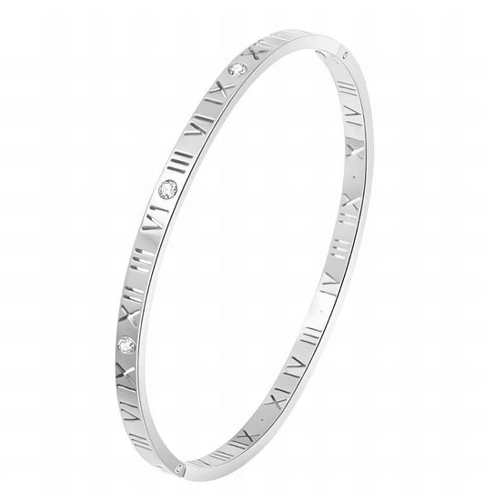 The Silver Roman Numeral Bangle