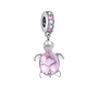 The Limited Edition Murano Glass Pink Sea Turtle Dangle Charm
