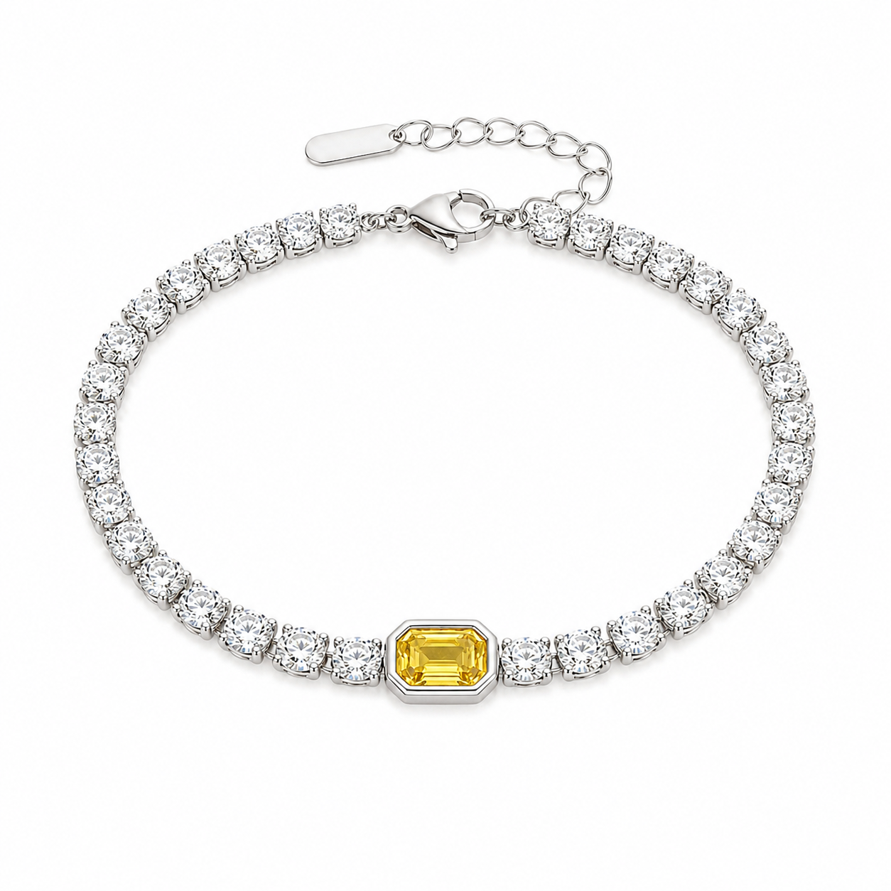 The Silver Alessia Gemstone Tennis Bracelet