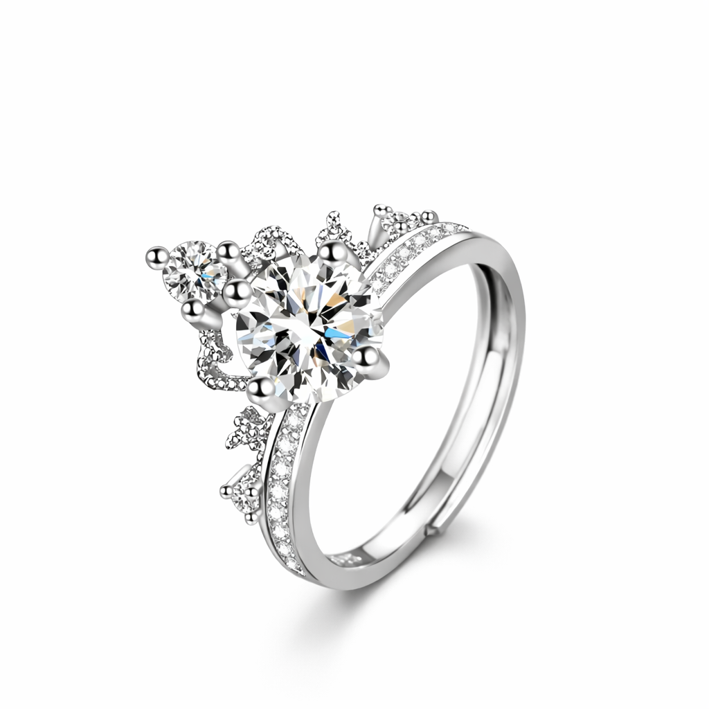 The Silver Anastasia Starlace Crown Diamond Gemstone Ring