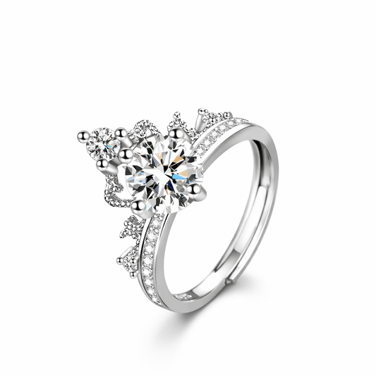 The Silver Anastasia Starlace Crown Diamond Gemstone Ring