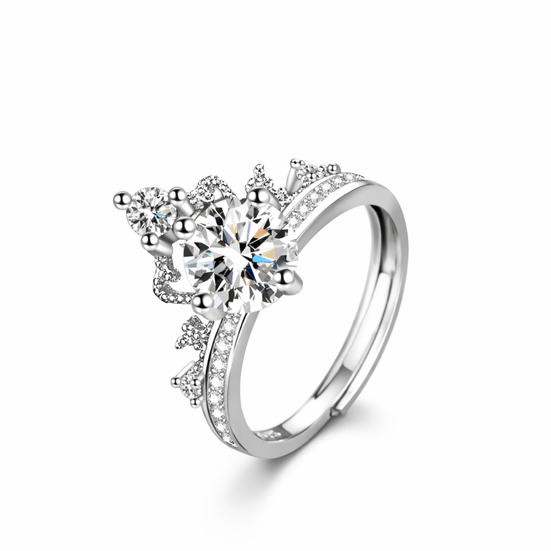 The Silver Anastasia Starlace Crown Diamond Gemstone Ring