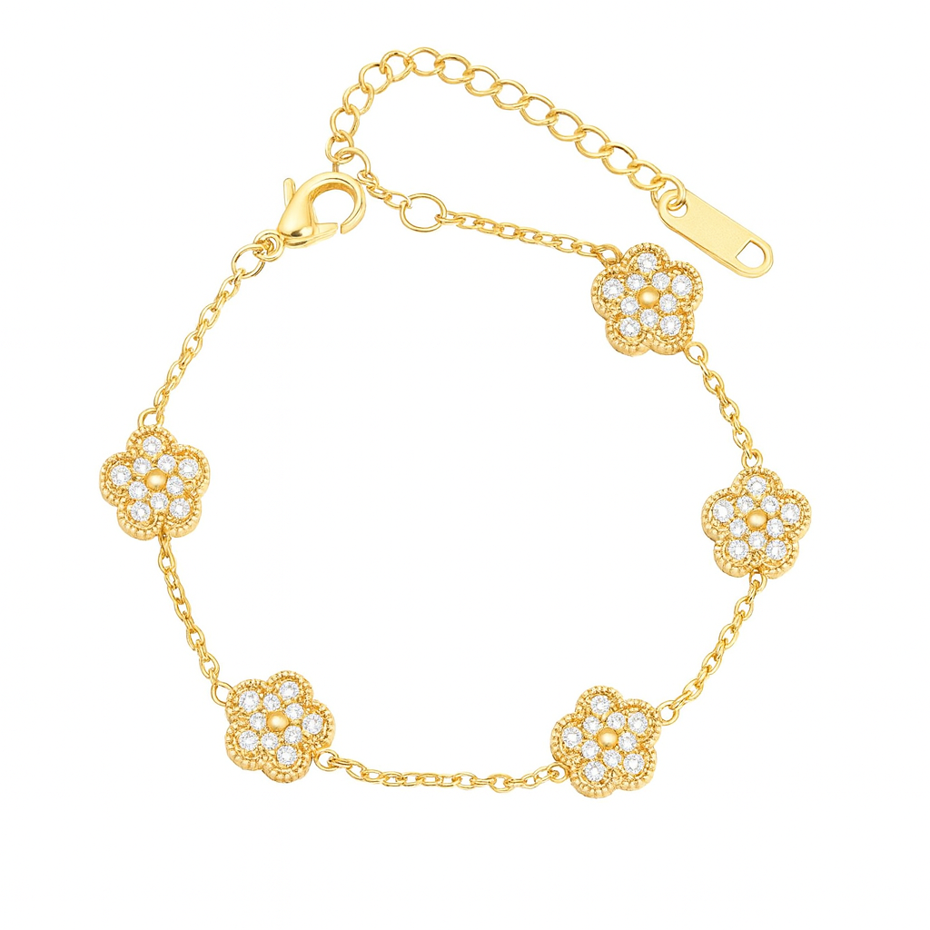 The Gold Sparkling Mini Flower Bloom Bracelet