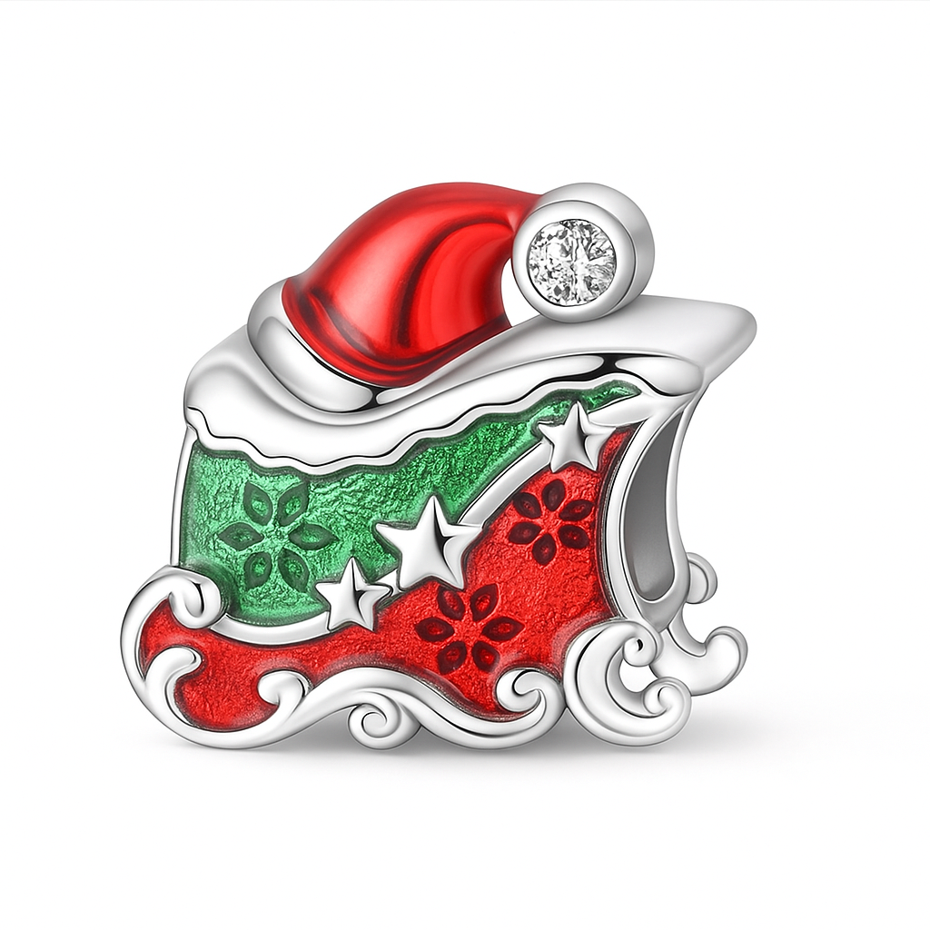 The Silver Santas Sleigh Charm
