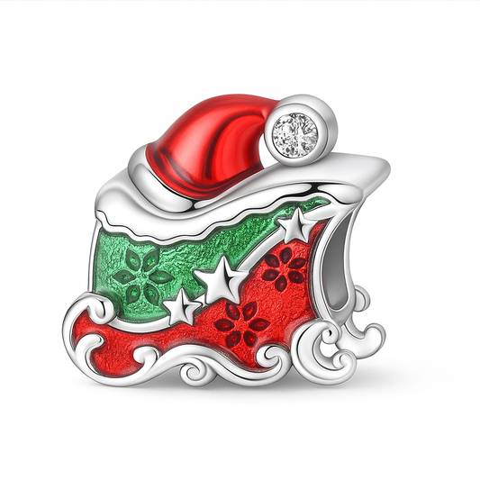 The Silver Santas Sleigh Charm