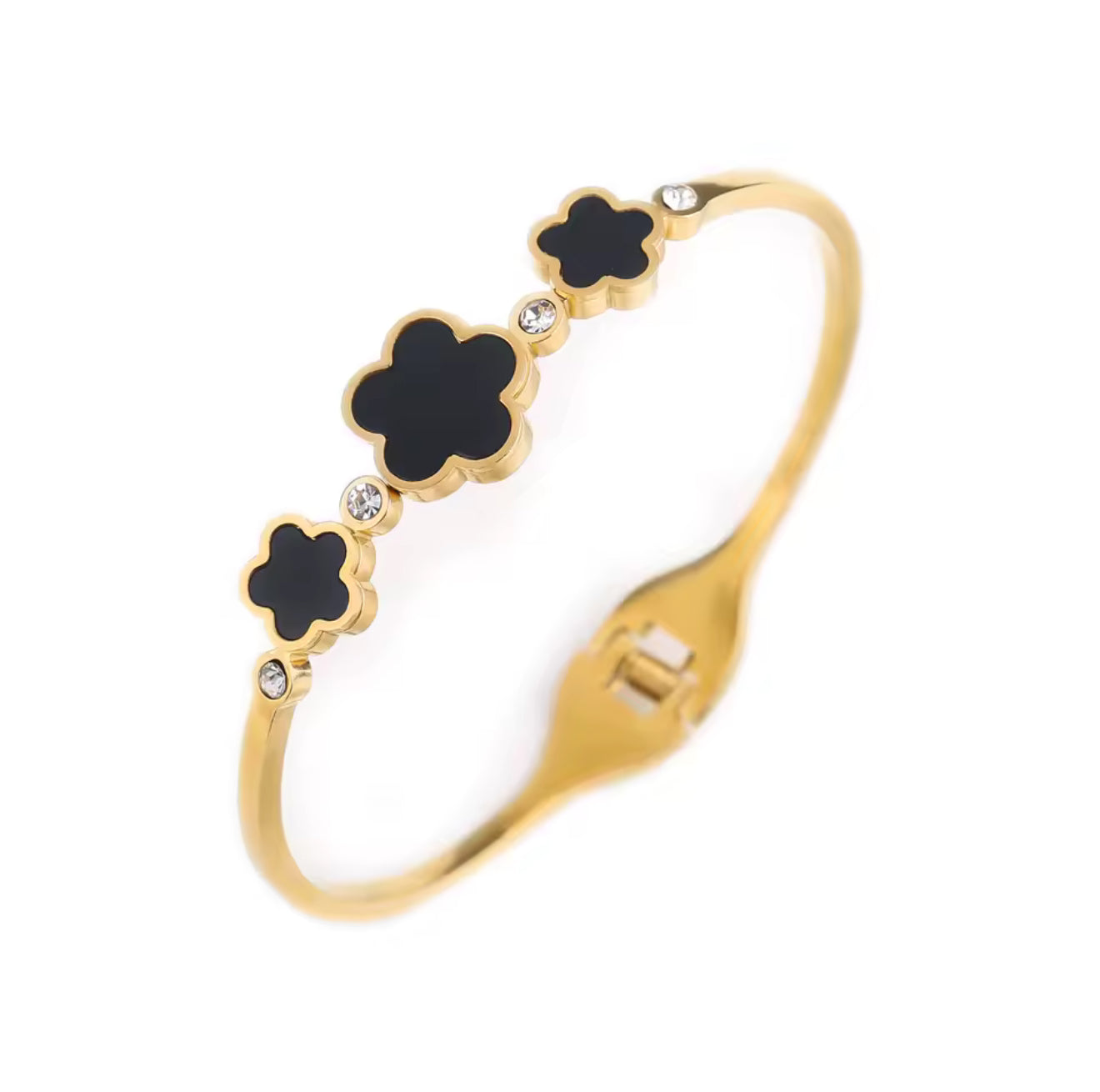 The Black Noir Deluxe Flower Aura Bangle