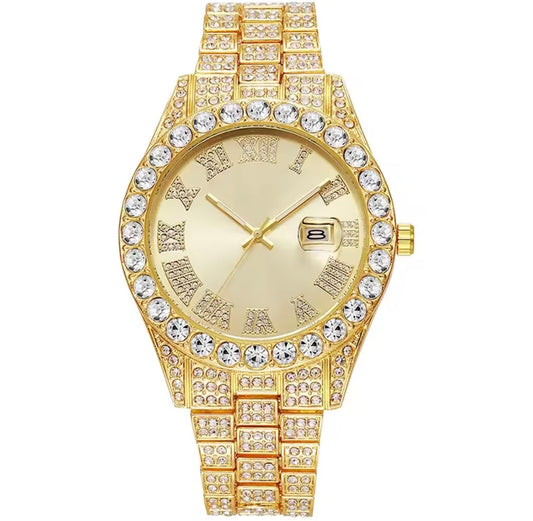 The Gold Sparkling Bling Face Watch