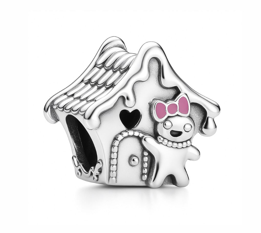 The Silver Fairytale Gingerbread House Charm
