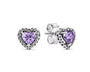 The Silver Purple Celestial Heart Studs