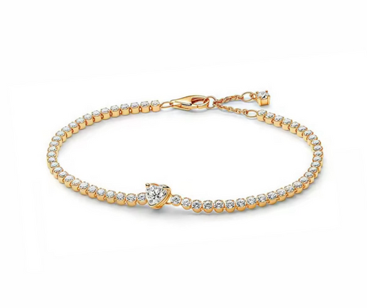The Golden Heart Tennis Bracelet