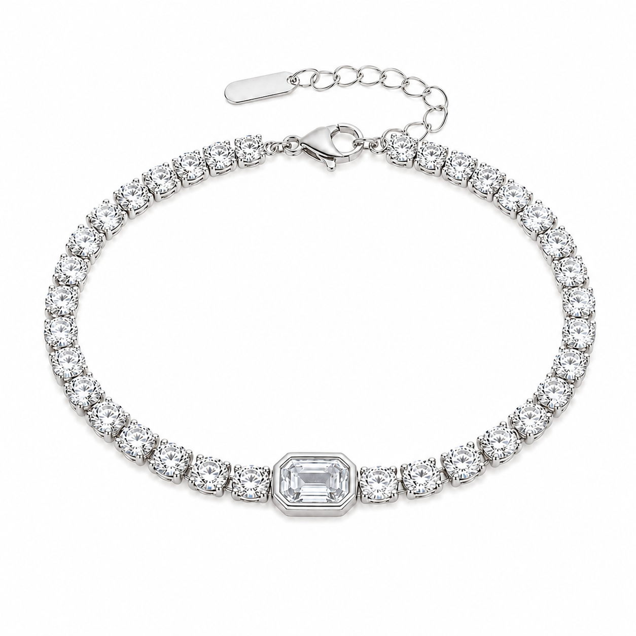 The Silver Alessia Gemstone Tennis Bracelet