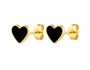 The Gold Midnight Black Heart Studs
