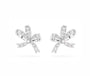 The Silver Elegant Glitter Bow Stud Earrings