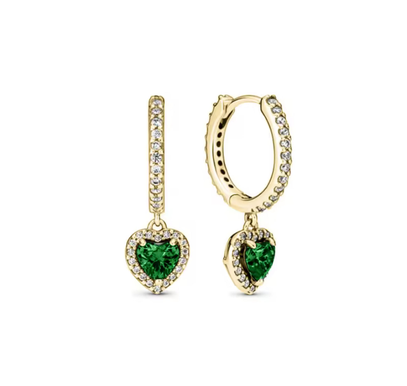 The Gold Emerald Heart Huggies