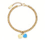 The Gold Blue Forever Love New York Tif Beaded Heart Bracelet