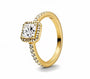 The Gold Aurelia Square Pendant Halo Ring