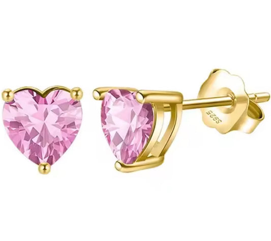 The Golden Pink Ariana Grandè Bling Heart Studs