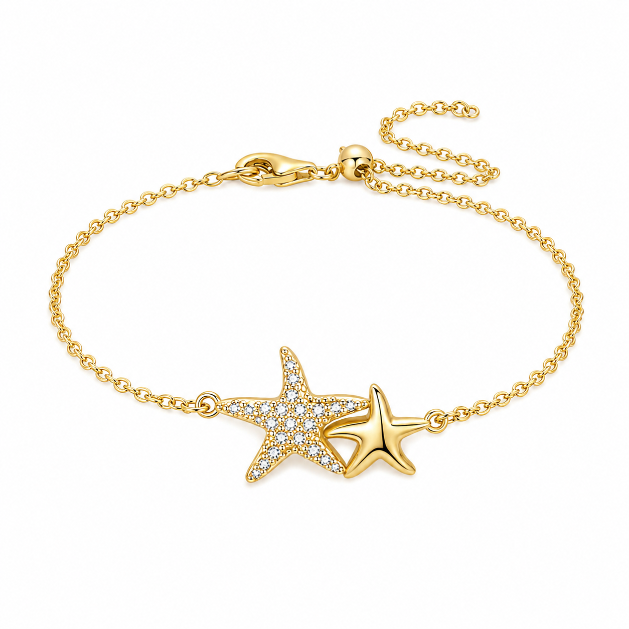 The Gold Ocean Treasure Starfish Duo Bracelet